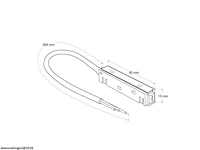 4 x voedingsconnector met kabel voor magnetische rail – 48v – zwart - afbeelding 4 van  4