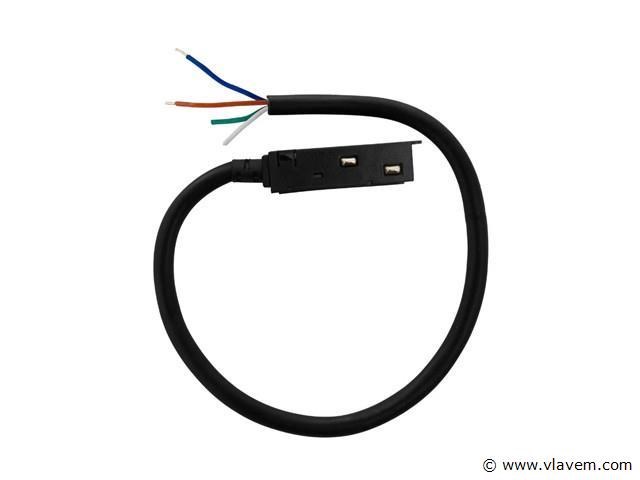 4 x voedingsconnector met kabel voor magnetische rail – 48v – zwart - afbeelding 1 van  3
