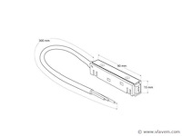 4 x voedingsconnector met kabel voor magnetische rail – 48v – zwart - afbeelding 3 van  3