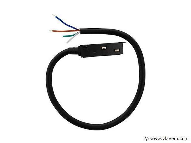 4 x voedingsconnector met kabel voor magnetische rail – 48v – zwart - afbeelding 1 van  3