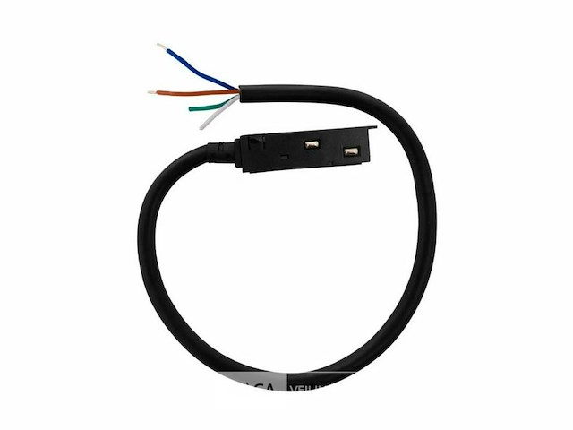 4 x voedingsconnector met kabel voor magnetische rail – 48v – zwart - afbeelding 1 van  4