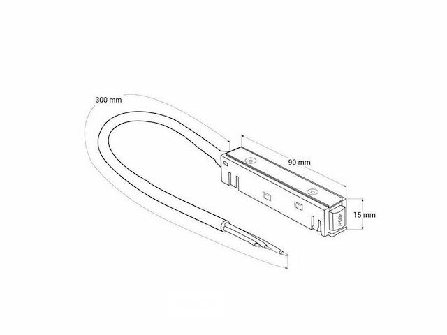 4 x voedingsconnector met kabel voor magnetische rail – 48v – zwart - afbeelding 4 van  4