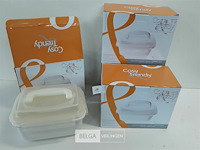 4 x voorraaddoos porselein met pvc draagdeksel