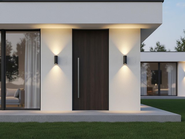 4 x wandlamp halfrond gu10 duo fitting zwart waterdicht - afbeelding 5 van  8