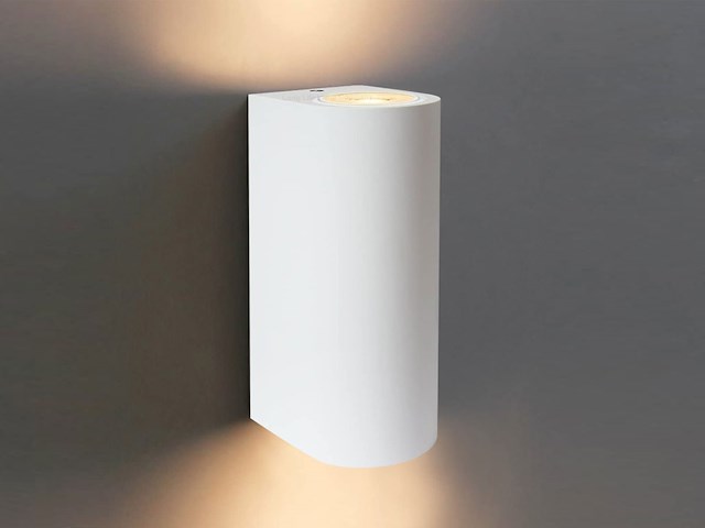 4 x wandlamp modern halfrond gu10 duo fitting zand wit waterdicht - afbeelding 1 van  4