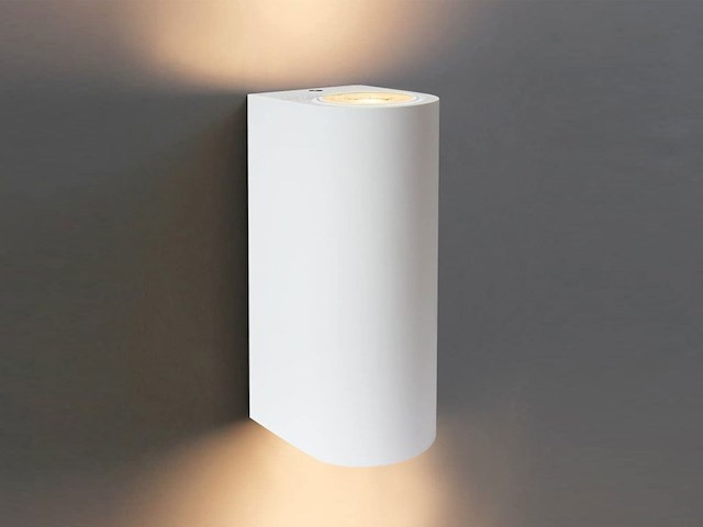 4 x wandlamp modern halfrond gu10 duo fitting zand wit waterdicht - afbeelding 2 van  7