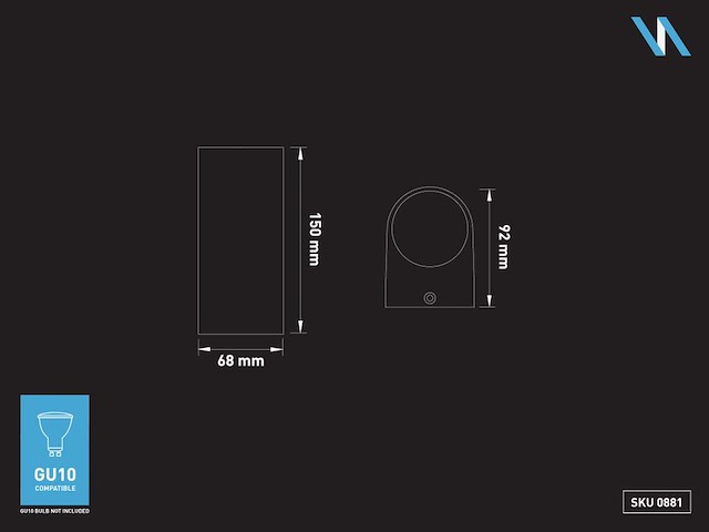 4 x wandlamp modern halfrond gu10 duo fitting zand wit waterdicht - afbeelding 4 van  4