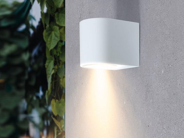 4 x wandlamp modern halfrond gu10 fitting zand wit waterdicht - afbeelding 1 van  3