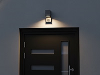 4 x wandlamp modern rechthoekig gu10 fitting zand zwart waterdicht met sensor - afbeelding 6 van  8