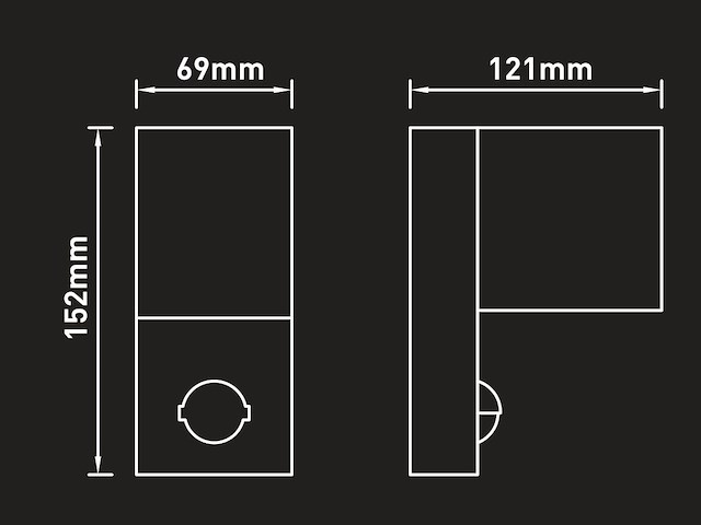 4 x wandlamp modern rechthoekig gu10 fitting zand zwart waterdicht met sensor - afbeelding 7 van  8