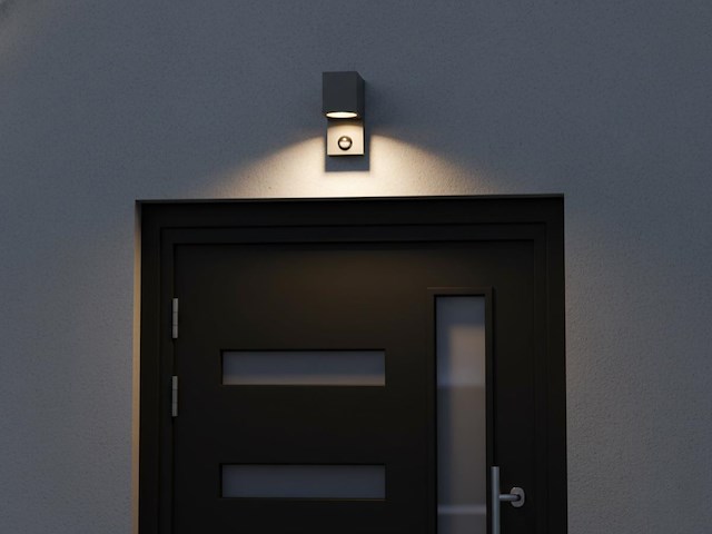 4 x wandlamp modern rechthoekig gu10 fitting zand zwart waterdicht met sensor - afbeelding 6 van  8