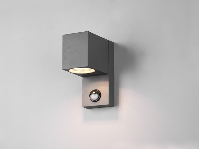 4 x wandlamp modern rechthoekig gu10 fitting zand zwart waterdicht met sensor - afbeelding 3 van  8