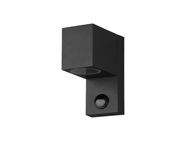 4 x wandlamp modern rechthoekig gu10 fitting zand zwart waterdicht met sensor - afbeelding 4 van  8
