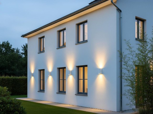 4 x wandlamp rechthoekig gu10 duo fitting wit waterdicht - afbeelding 5 van  9