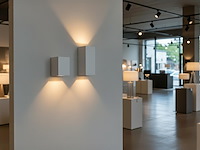 4 x wandlamp rechthoekig gu10 duo fitting wit waterdicht - afbeelding 6 van  9