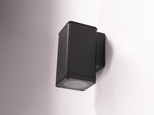 4 x wandlamp rechthoekig gu10 fitting zand zwart waterdicht - afbeelding 3 van  6