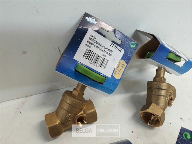 4 x waterstopkraan koper ¾ met aftap - afbeelding 3 van  3