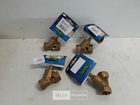 4 x waterstopkraan koper ¾ met aftap - afbeelding 2 van  3