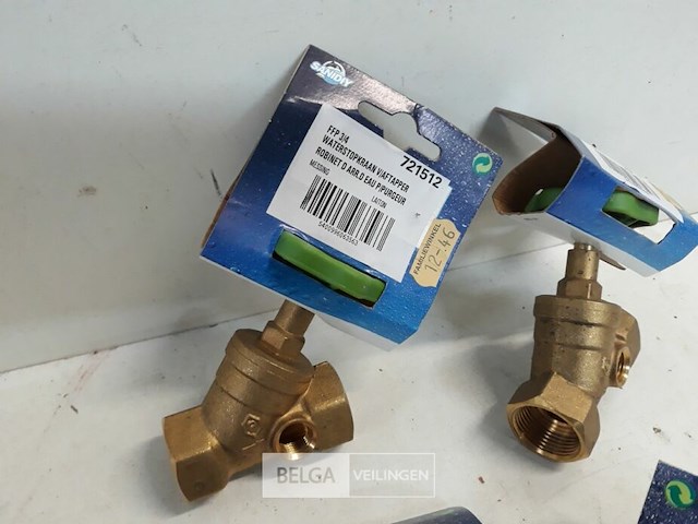 4 x waterstopkraan koper ¾ met aftap - afbeelding 3 van  3