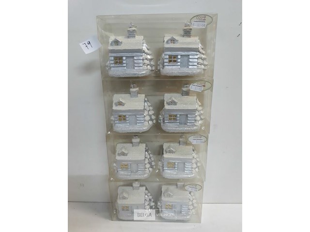 4 x winterhuis 2 stuks 10 cm - afbeelding 2 van  3