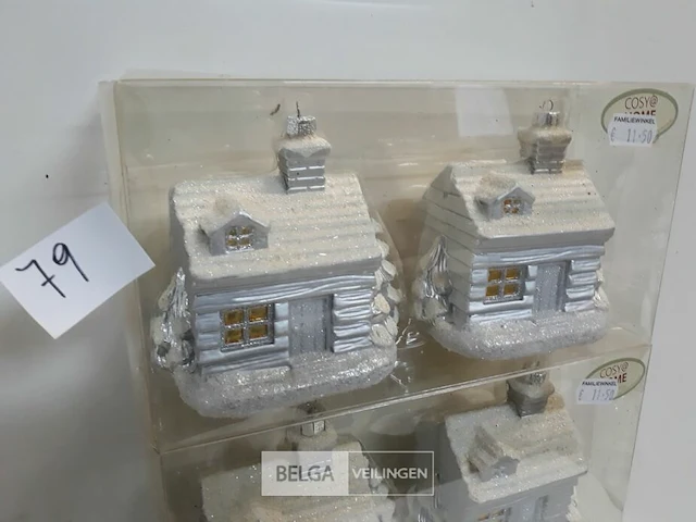 4 x winterhuis 2 stuks 10 cm - afbeelding 3 van  3