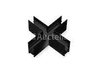 4 x x-connectoren voor oppervlakgemonteerde magnetische rails – 20 mm – horizontaal - afbeelding 3 van  4