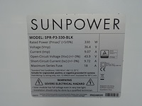 4 x zonnepaneel sunpower p3 330 wp (1.320 wp) - afbeelding 3 van  3