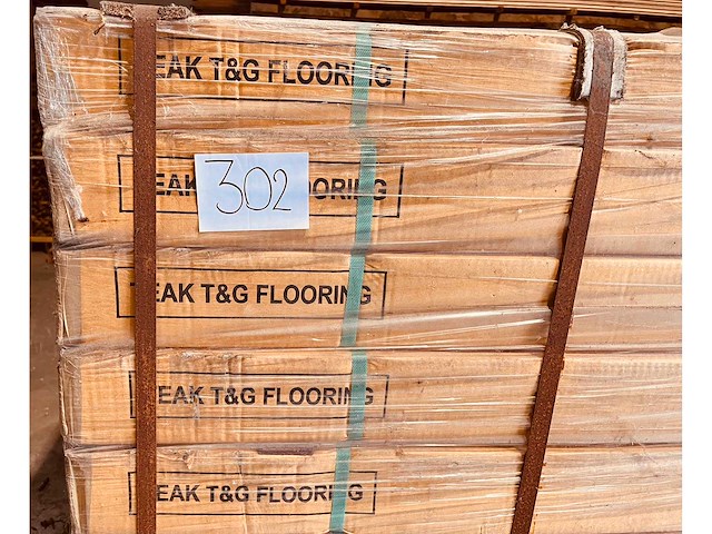 4 zijden tand groef partij teak parket diverse lengtes - afbeelding 2 van  5