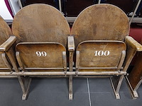 4-zit houten antieke theaterstoel - afbeelding 5 van  6