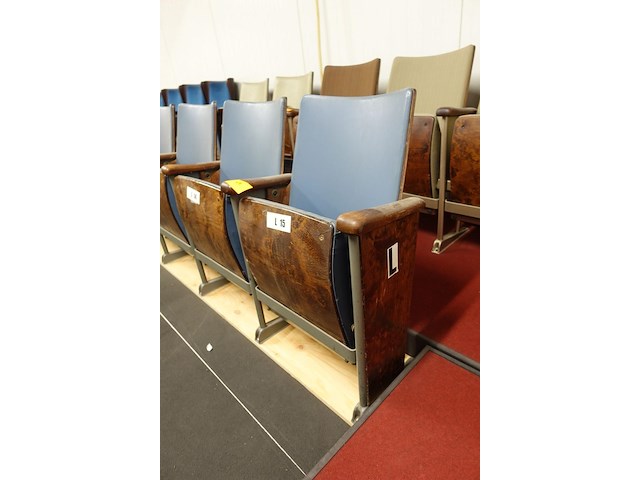 4-zit vintage theaterstoel - afbeelding 3 van  6