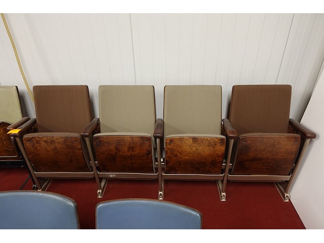 4-zit vintage theaterstoel - afbeelding 1 van  5