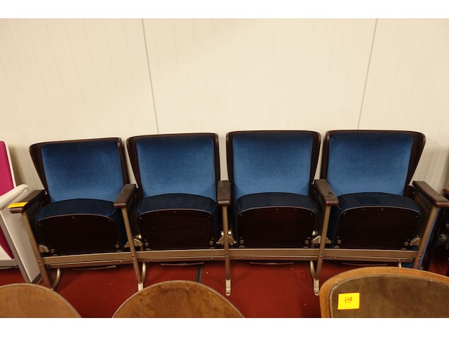 4-zit vintage theaterstoel - afbeelding 1 van  9