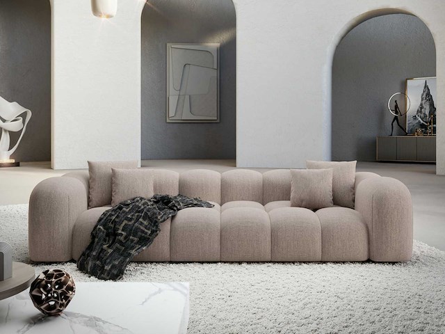 4-zits bank - beige stof - afbeelding 1 van  8