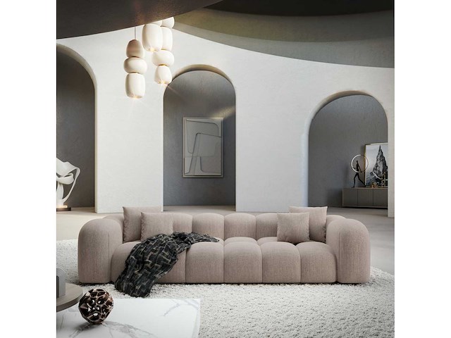 4-zits bank - beige stof - afbeelding 2 van  8