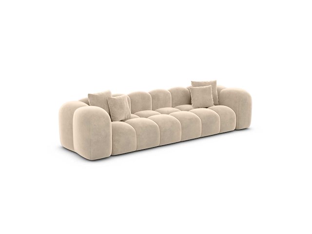 4-zits bank - crèmekleurig fluweel - afbeelding 3 van  8