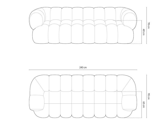 4-zits bank - groen - velvet touch door christian lacroix - afbeelding 6 van  7