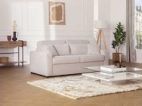 4-zits cabrio bank in beige ribfluwelvleugel - bed met brede latten 160 cm - matras 18 cm - afbeelding 2 van  7