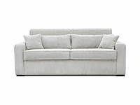 4-zits cabrio bank in beige ribfluwelvleugel - bed met brede latten 160 cm - matras 18 cm - afbeelding 3 van  7