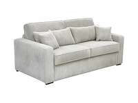 4-zits cabrio bank in beige ribfluwelvleugel - bed met brede latten 160 cm - matras 18 cm - afbeelding 4 van  7