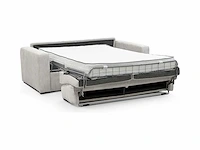 4-zits cabrio bank in beige ribfluwelvleugel - bed met brede latten 160 cm - matras 18 cm - afbeelding 5 van  7