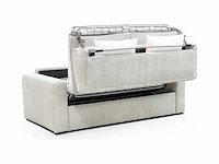 4-zits cabrio bank in beige ribfluwelvleugel - bed met brede latten 160 cm - matras 18 cm - afbeelding 6 van  7