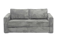 4-zits cabrio express in lichtgrijs ribfluwelen - slaap 160 cm - matrassen 22 cm - afbeelding 2 van  5