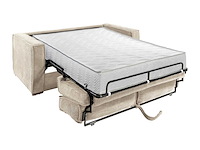 4-zits cabrio express in lichtgrijs ribfluwelen - slaap 160 cm - matrassen 22 cm - afbeelding 4 van  5