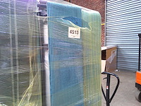4-zits cabrioletbank express in turquoise blauwe ribfluwelen - bed met brede latten 160 cm - matras 22 cm - afbeelding 8 van  8
