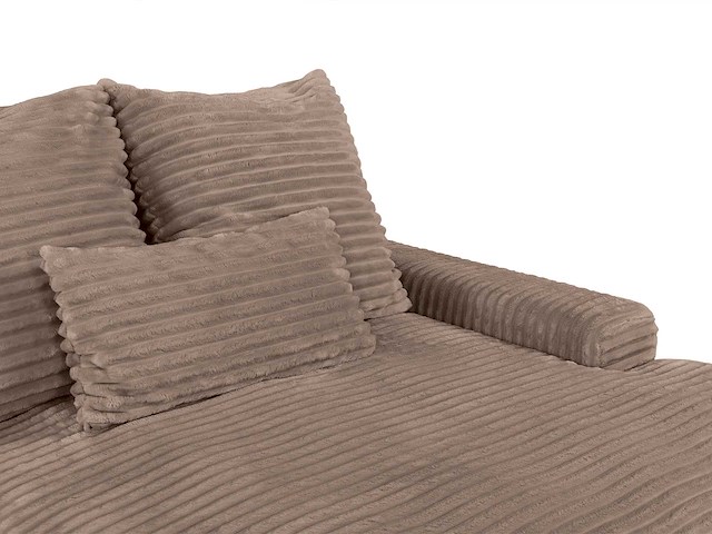 4-zits comfortbank diep in ribfluwelen met grote taupe ribben - afbeelding 2 van  3