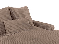 4-zits comfortbank diep in ribfluwelen met grote taupe ribben - afbeelding 2 van  3