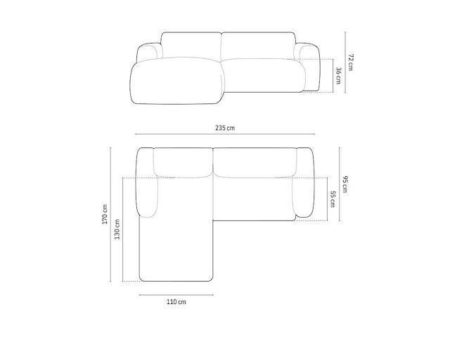4-zits hoekbank - lichtbeige chenillestof - afbeelding 6 van  7