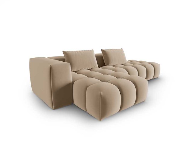 4-zitter linker hoek bank - zandfluweel - afbeelding 3 van  8