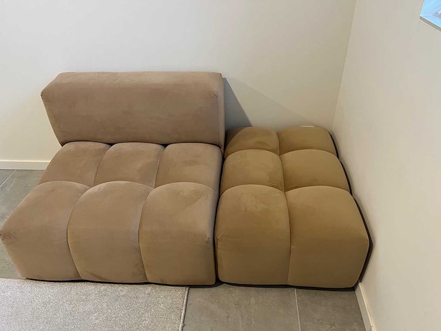 4-zitter linker hoek bank - zandfluweel - afbeelding 8 van  8