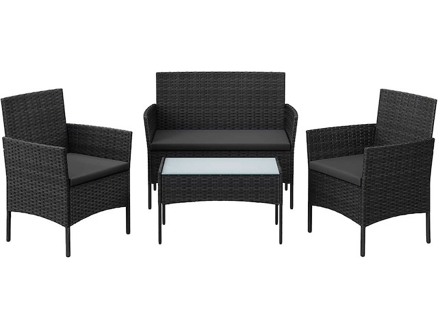 4-zitter tuinmeubilair in pe geweven hars, voor terras, balco - afbeelding 2 van  6